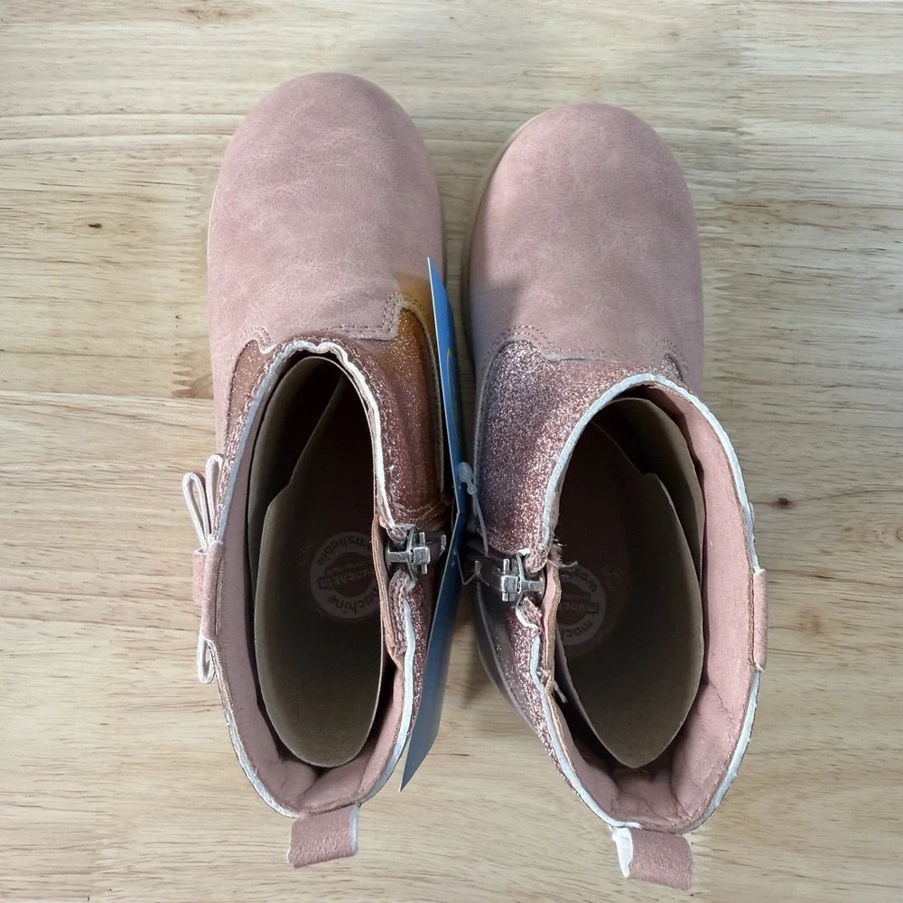 Munchkin Stride Rite Little Girl's Size 10M Avalon Pink Glitter Side-Zip Boots‎
